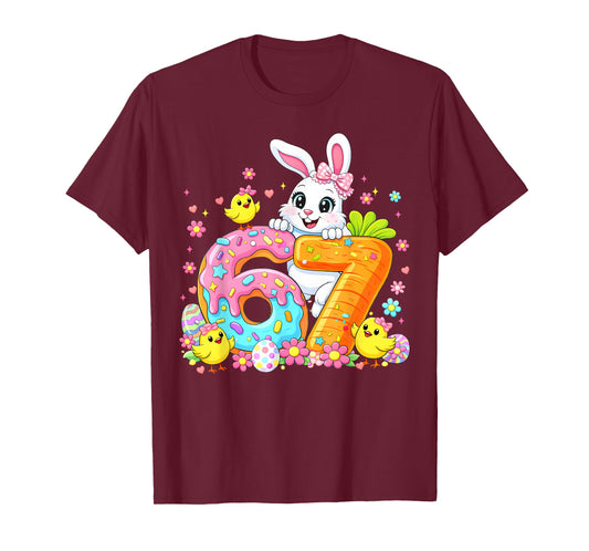 Cute Rabbit Bunny Ice Cream Floral Easter Women Girl Toddler T-Shirt