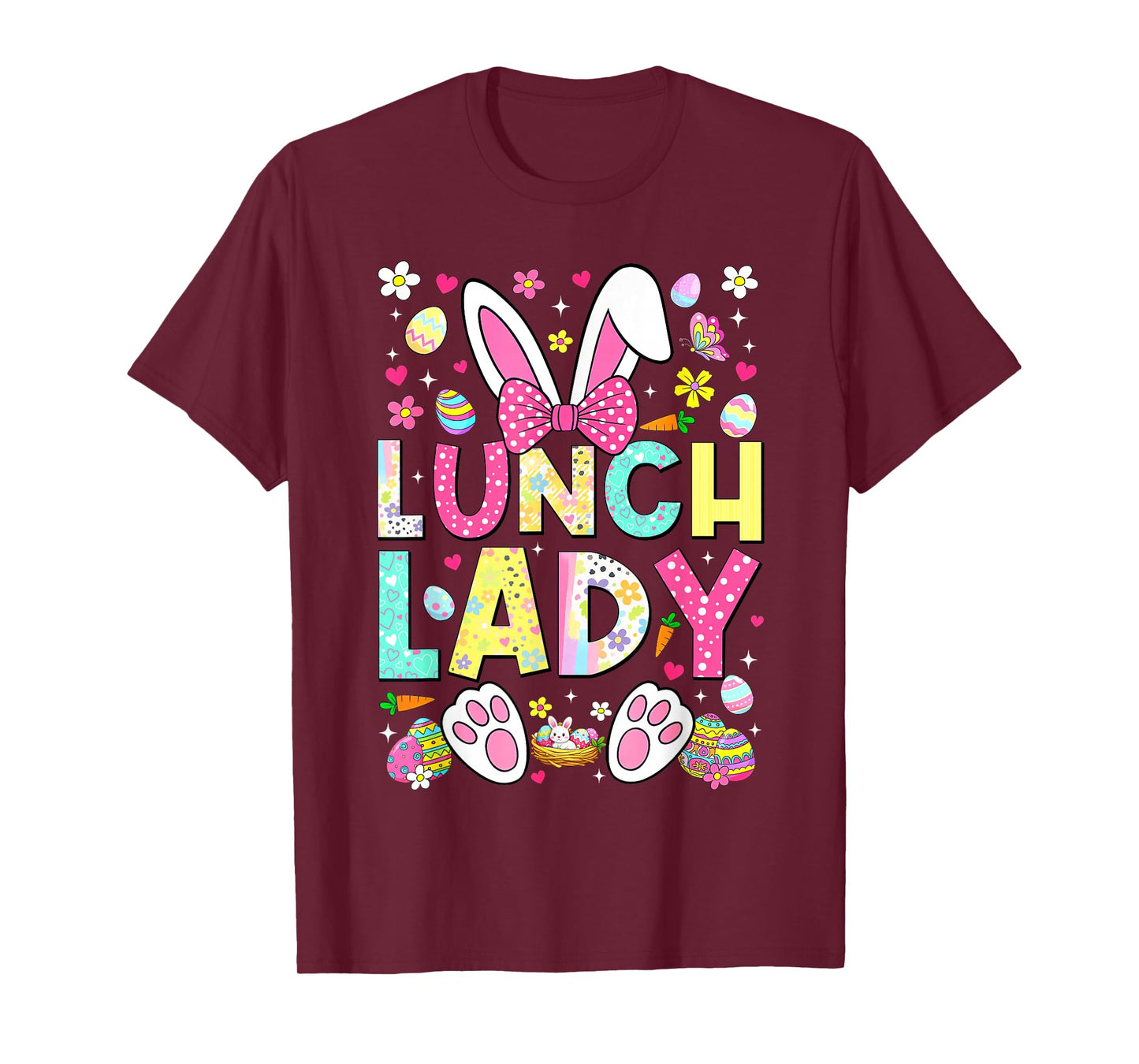 Lunch Lady Crew Funny Bunny Cafeteria Family Easter Day T-Shirt