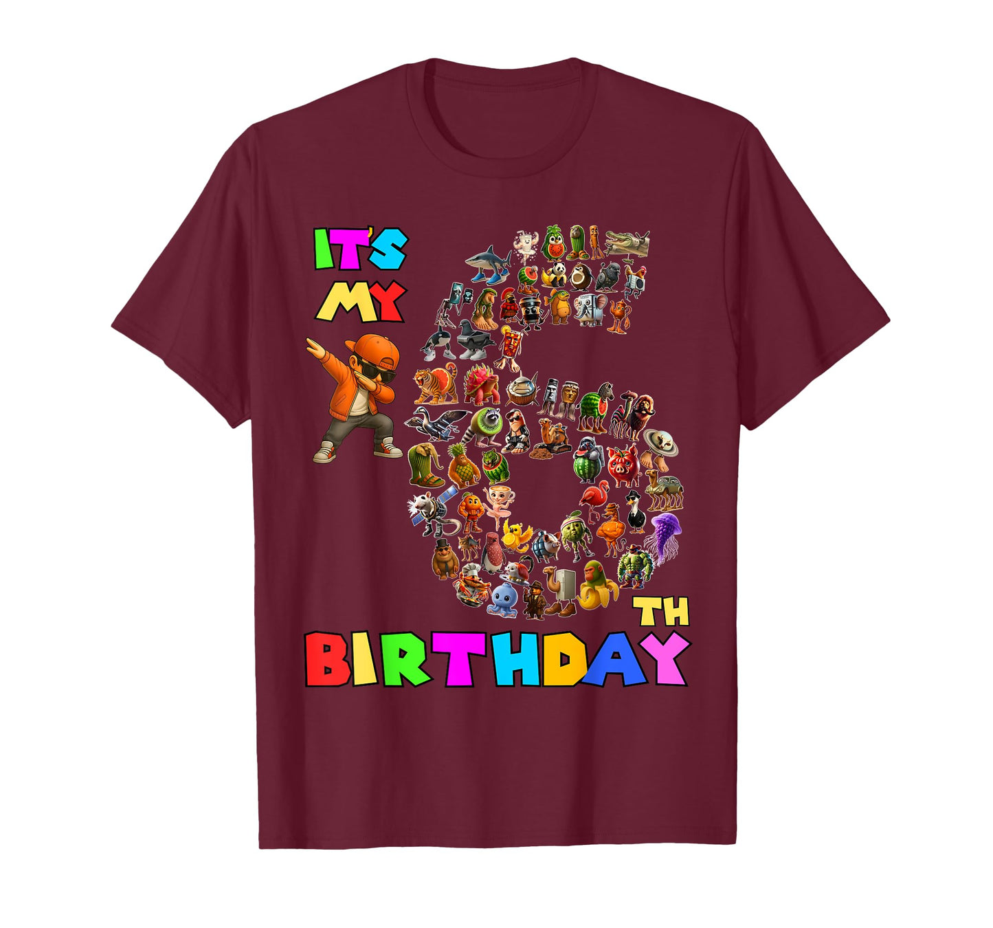 Funny It's My 6th Birthday Italian Brainrot Meme Boys Girls T-Shirt