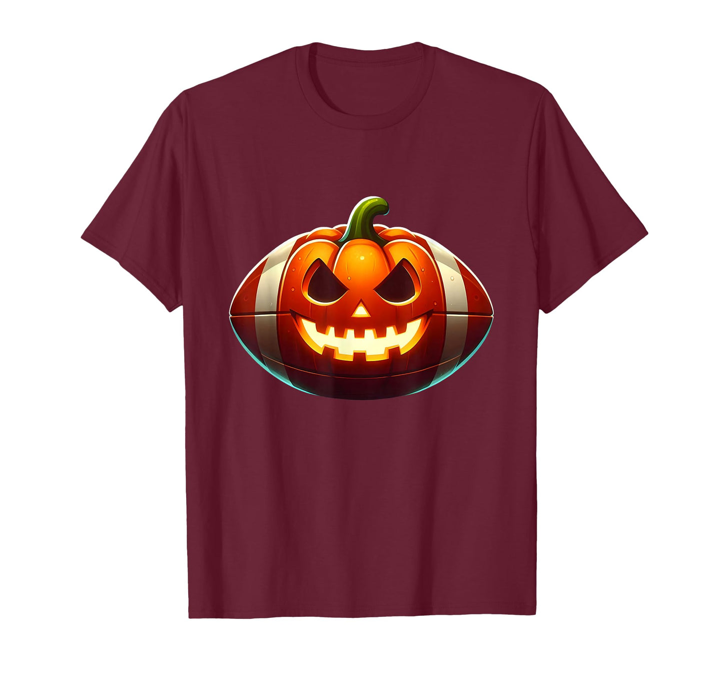 Football Halloween Pumpkin Scary Football Player Costume T-Shirt