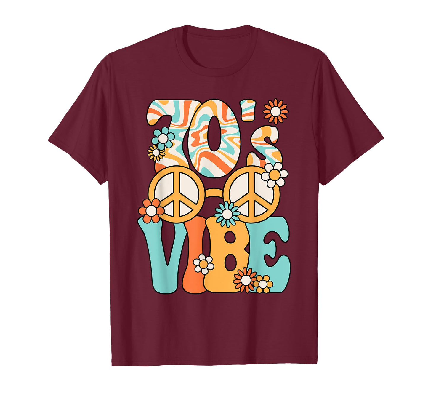 Funny 70's Vibe Retro Groovy Hippie Outfit 70s Party T-Shirt