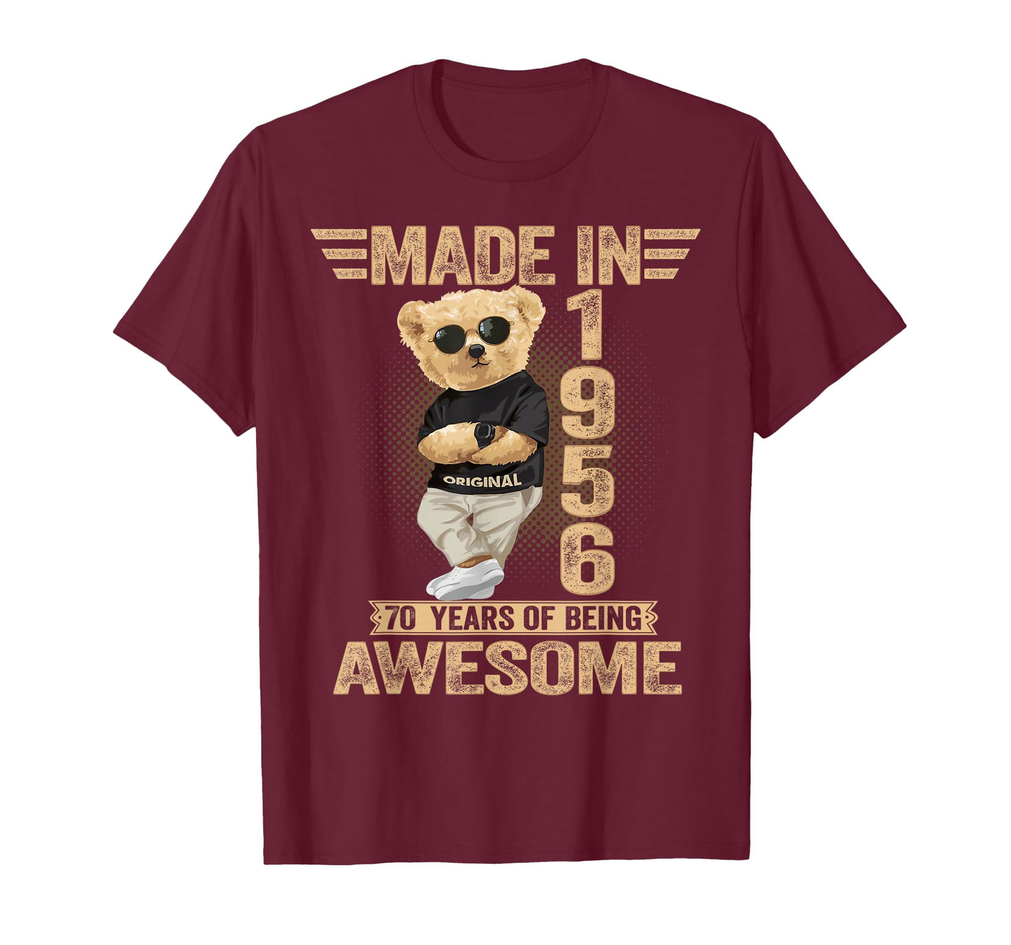 70 Year Old Made in 1956 Teddy Bear 70th Birthday Men Women T-Shirt