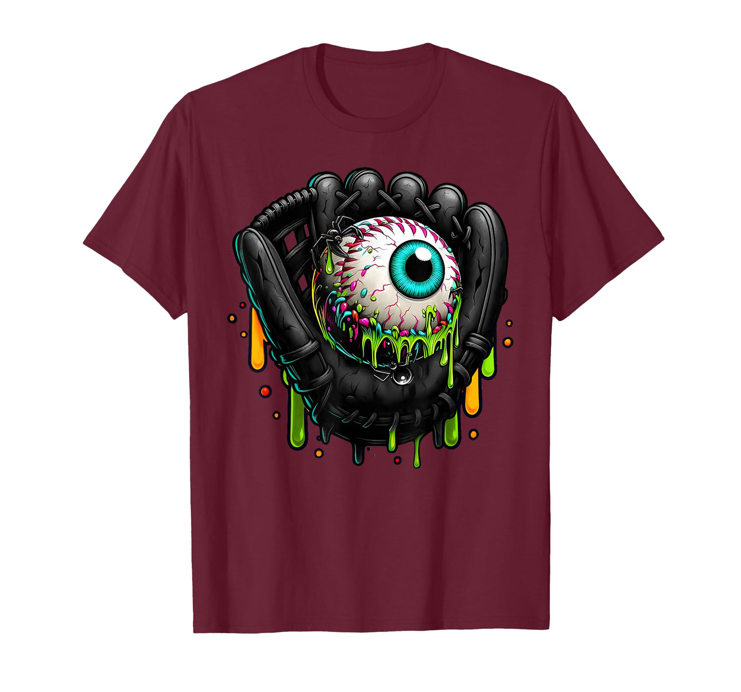 Baseball Drip Halloween Sprinkles Baseball Glove Spooky T-Shirt