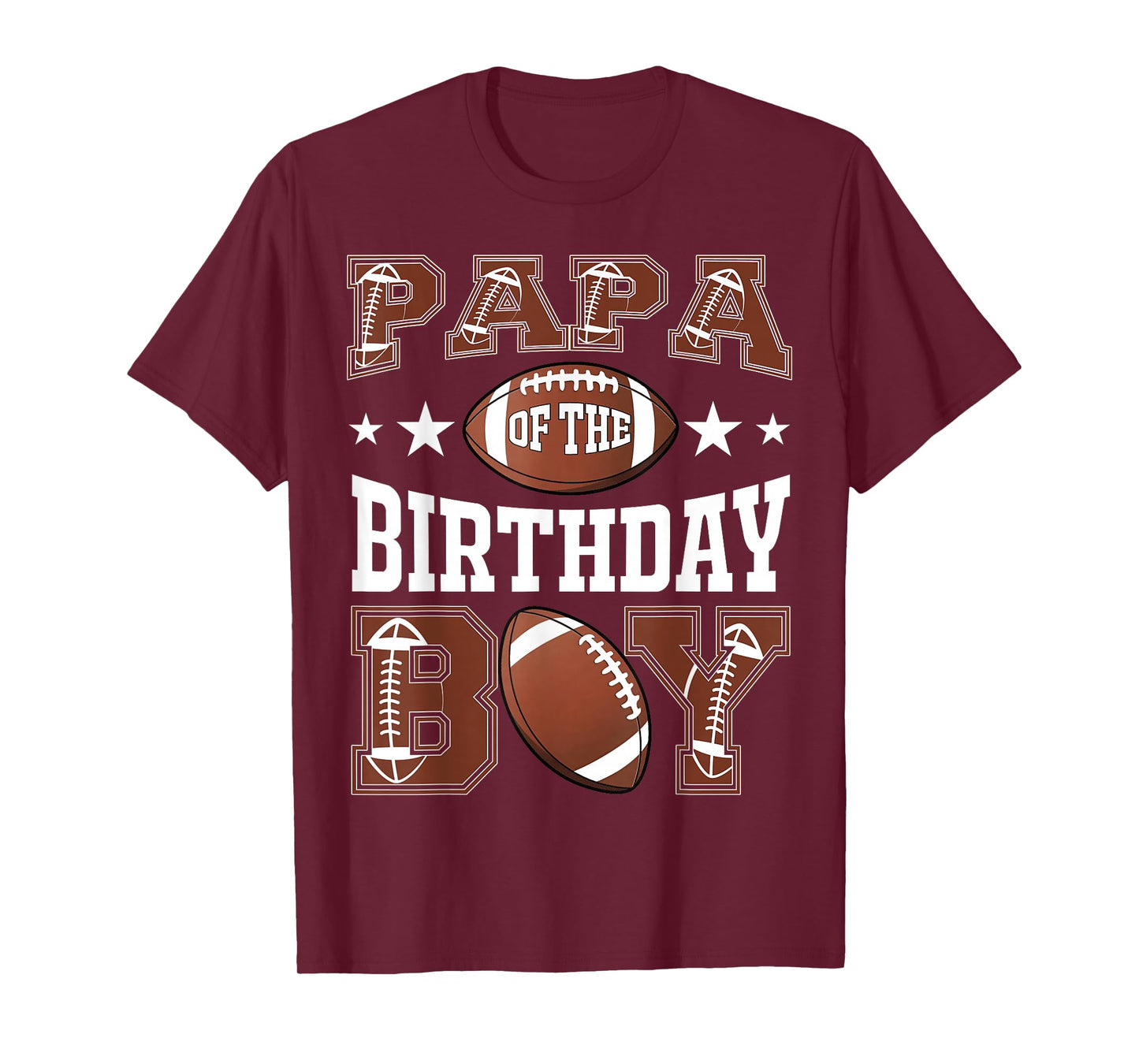 Papa Of The Birthday Boy Football Game Day T-Shirt