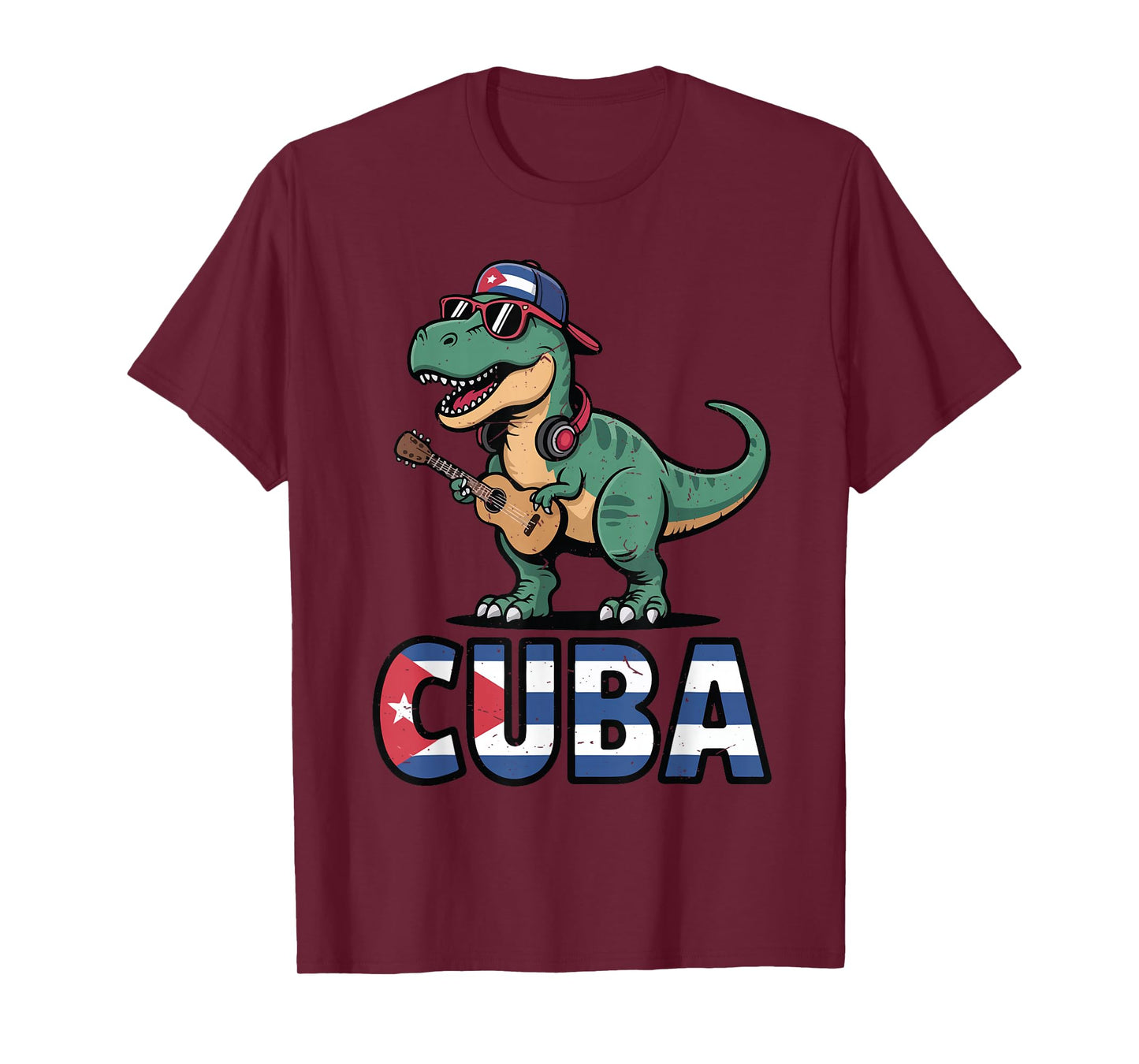 Cuba Boy Hispanic Heritage Month Cuban Flag Dinosaur Toddler T-Shirt