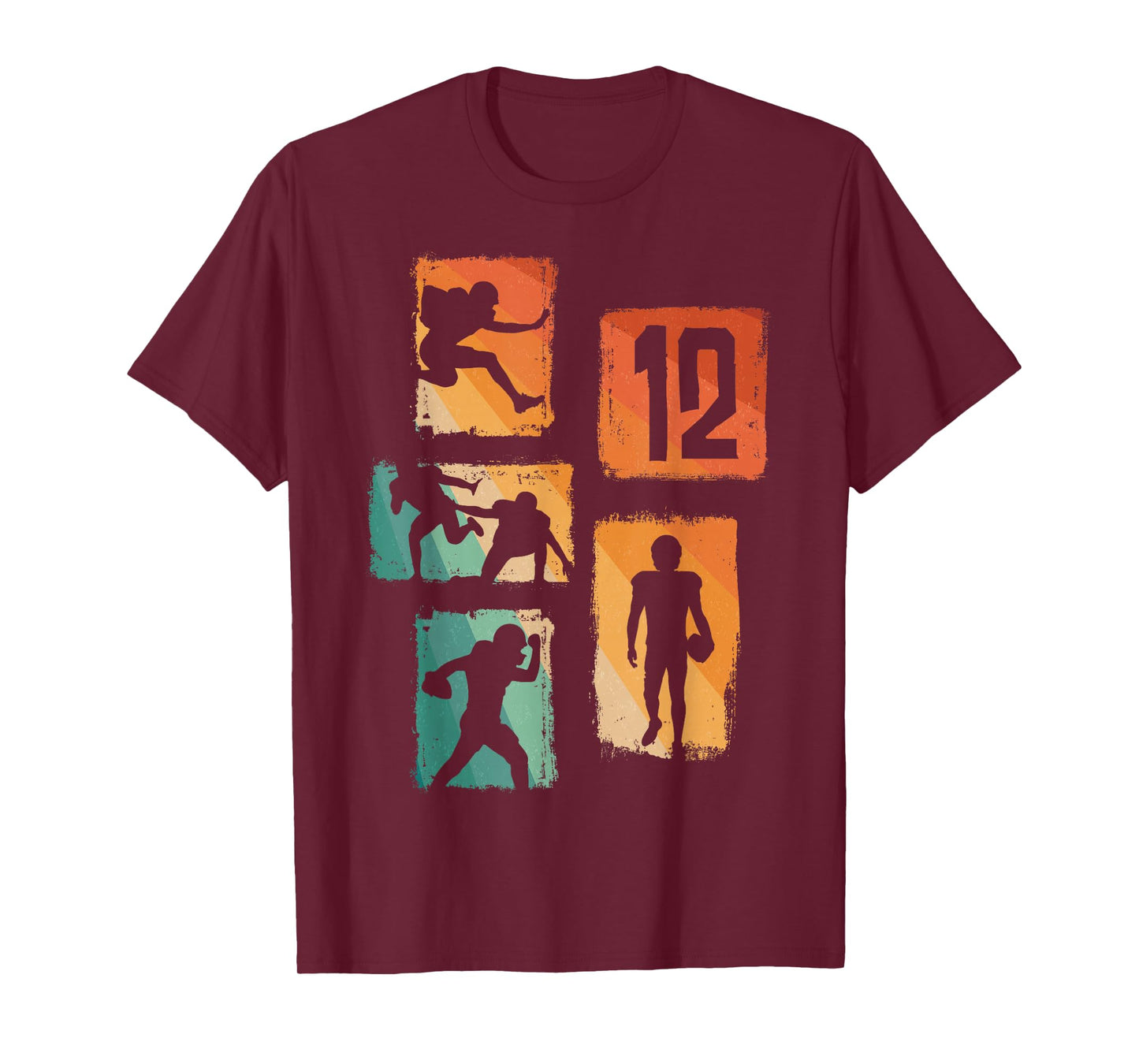 12th Birthday Retro American Football 12 Years Old Boy Girl T-Shirt