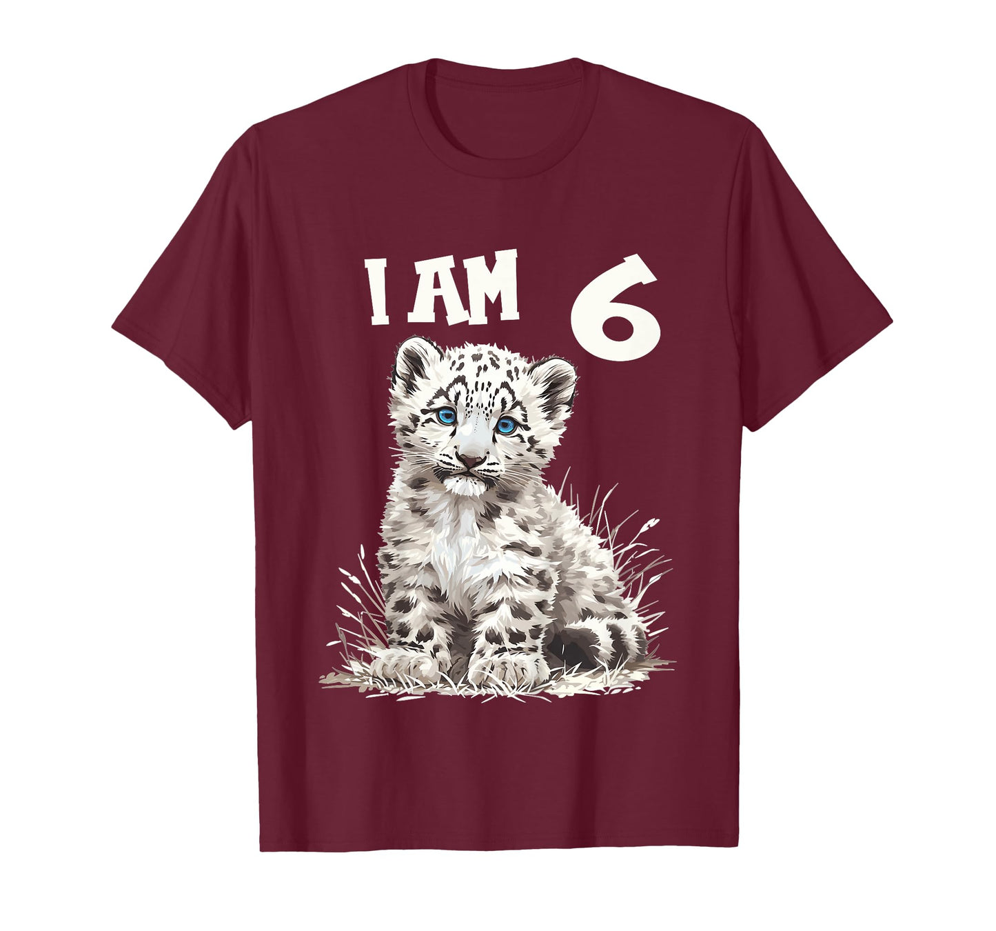 Kids 6 Years old 6 birthday Snow Leopards Boy girl Snow Leopard T-Shirt