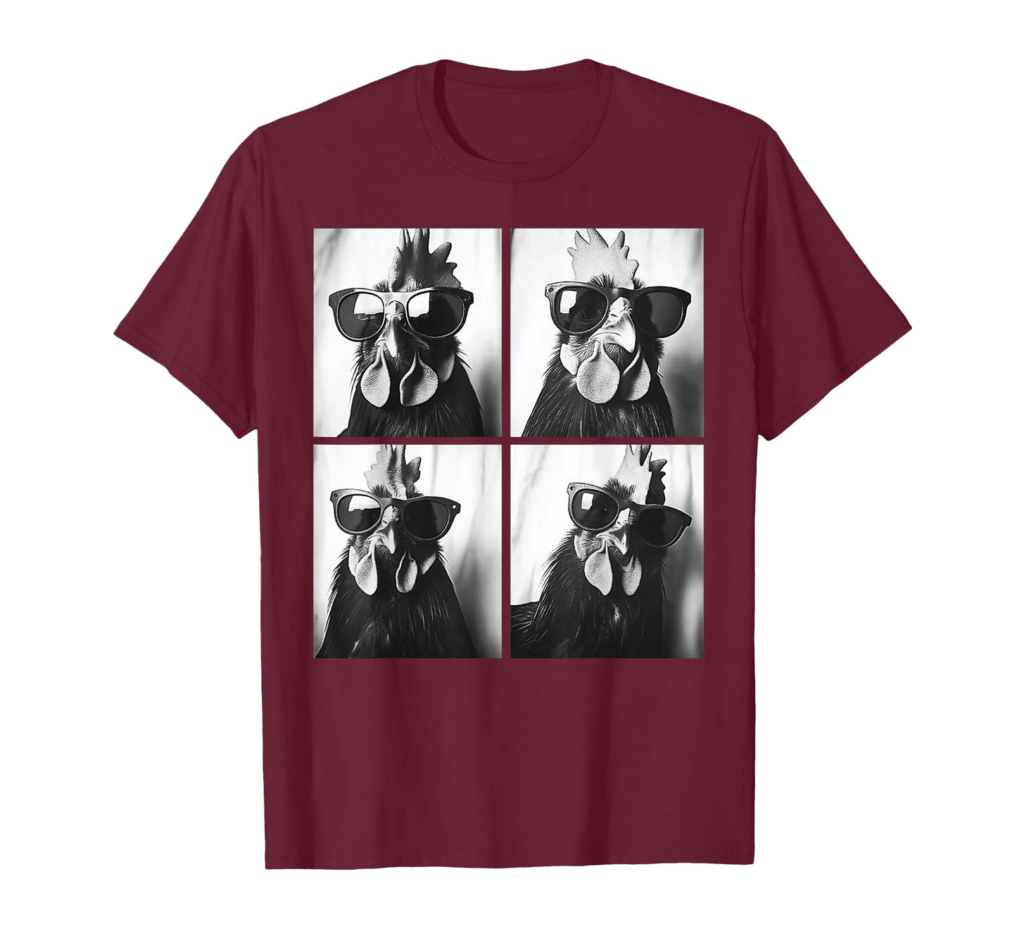 Rooster Wearing Sunglasses Photobooth Selfie Farm Chicken T-Shirt