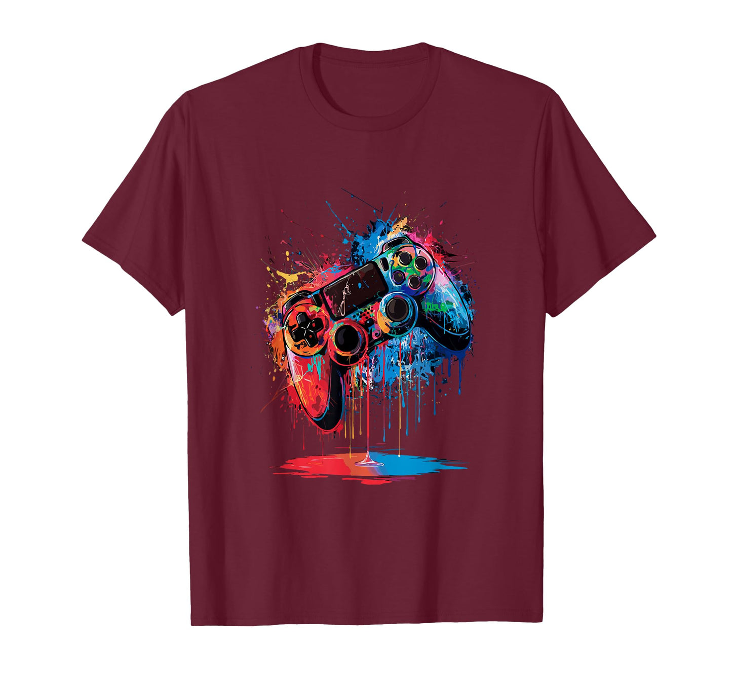 Gamer Video Game Control Pad Paint Dripping Gaming T-Shirt