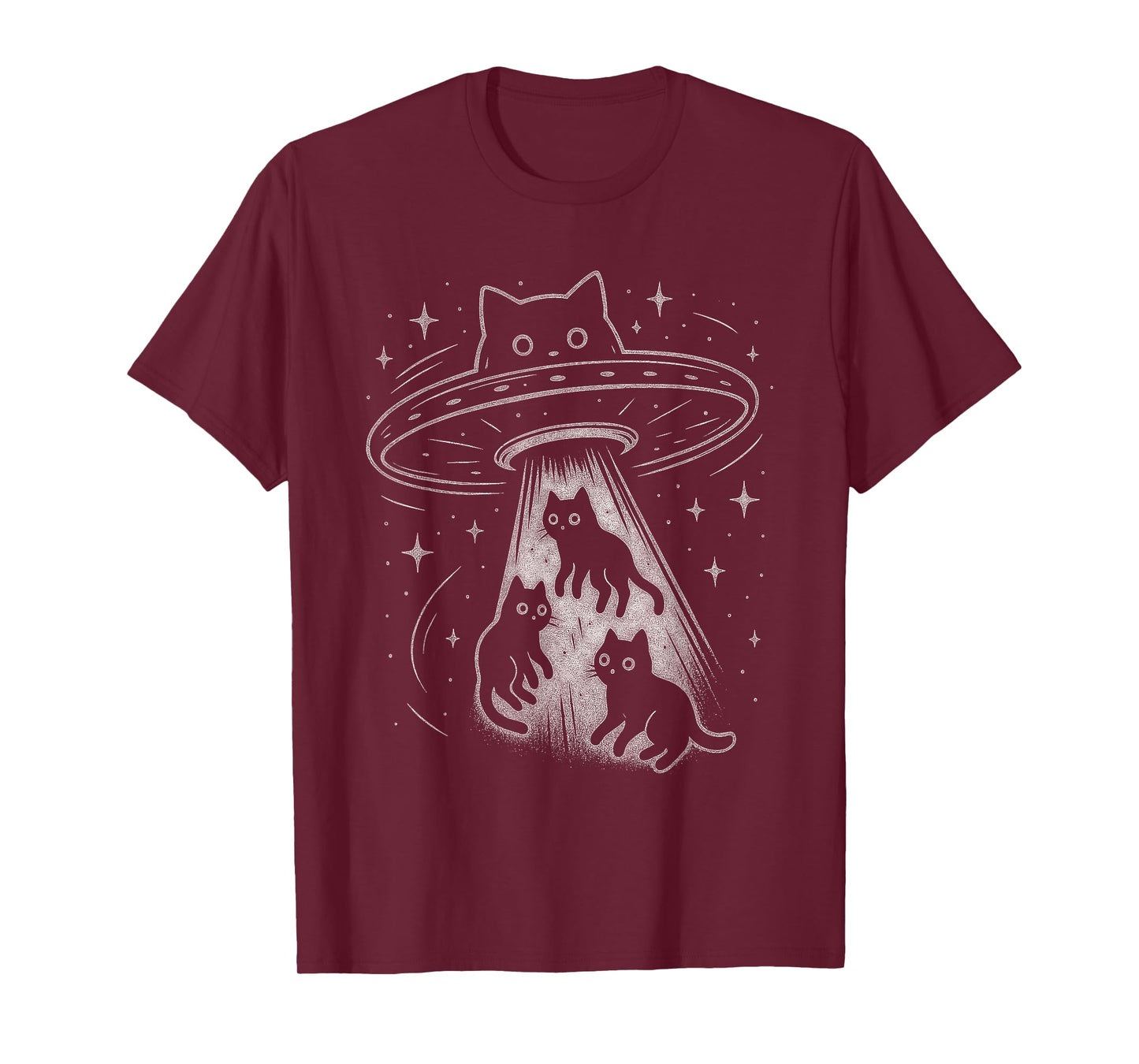Funny Cat UFO Cute Kitty Space Spaceship Alien Aesthetic T-Shirt