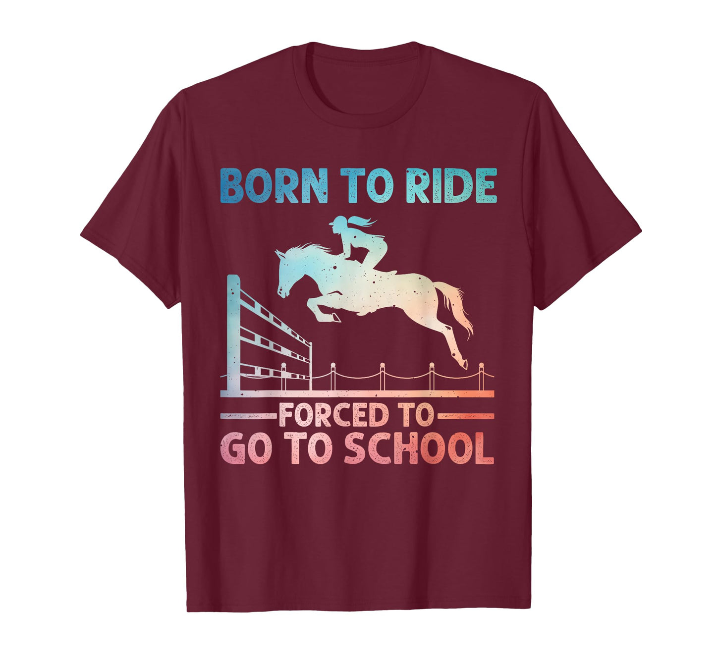 Horse Racing Art For Kids Boys Girls Horse Lover Equestrian T-Shirt