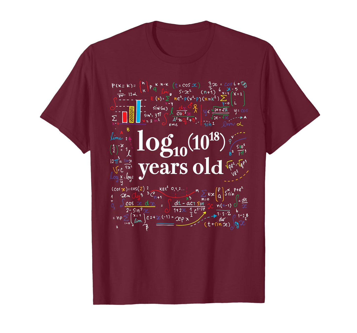18th Birthday Math Geek Logarithm Age 18 18-Year-Old T-Shirt