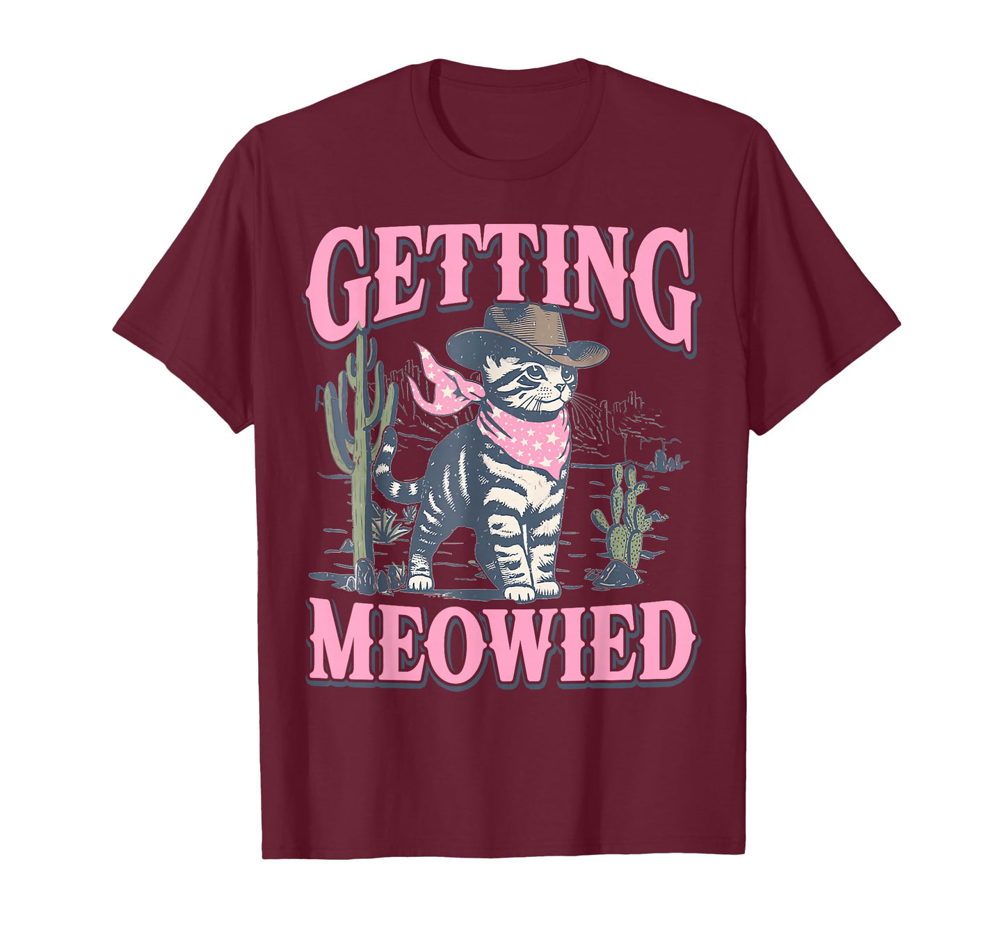 Bachelorette Party Cowgirl Getting Meowied Cat Bride Funny T-Shirt