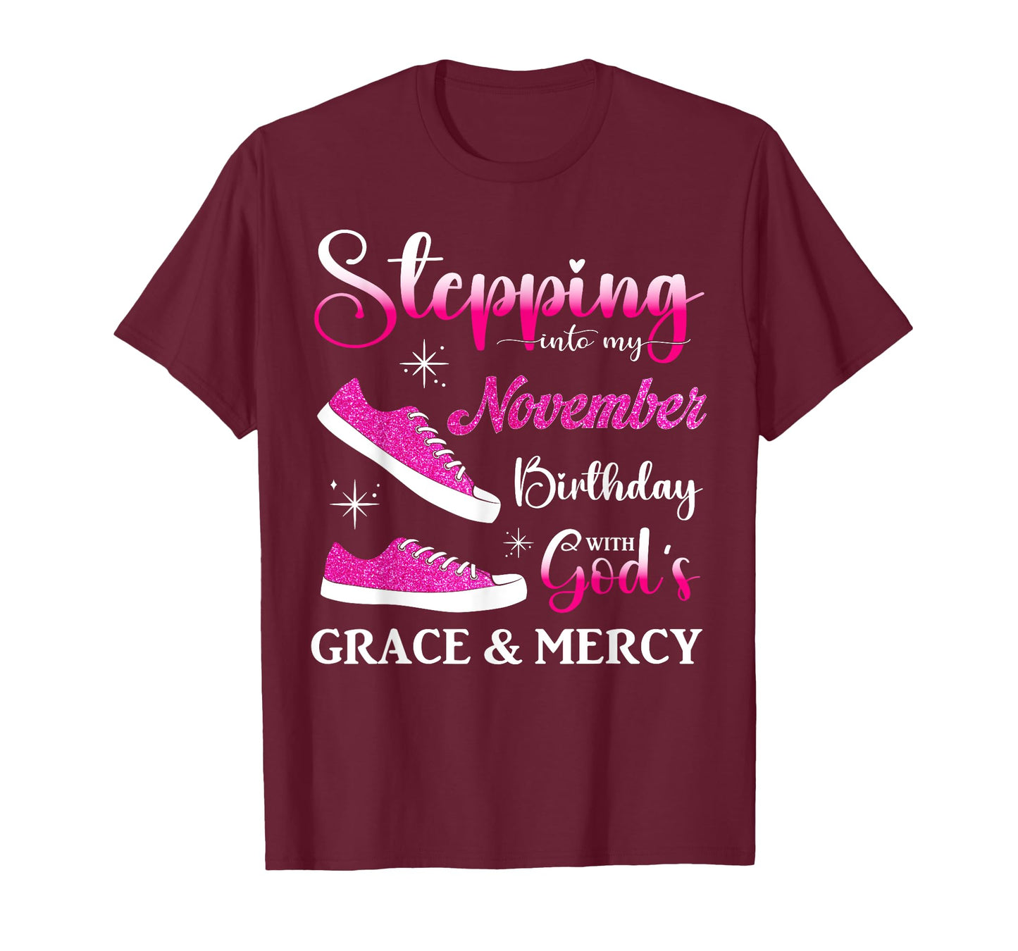 Stepping into My November Birthday Women Girls Ladies Funny T-Shirt