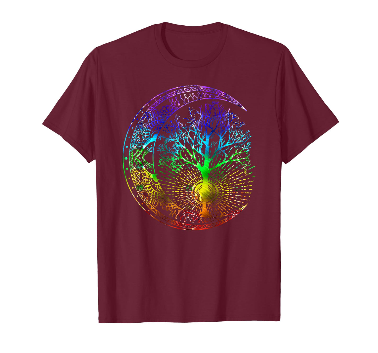 Mandala Moon Chakra Tree of Life T-Shirt