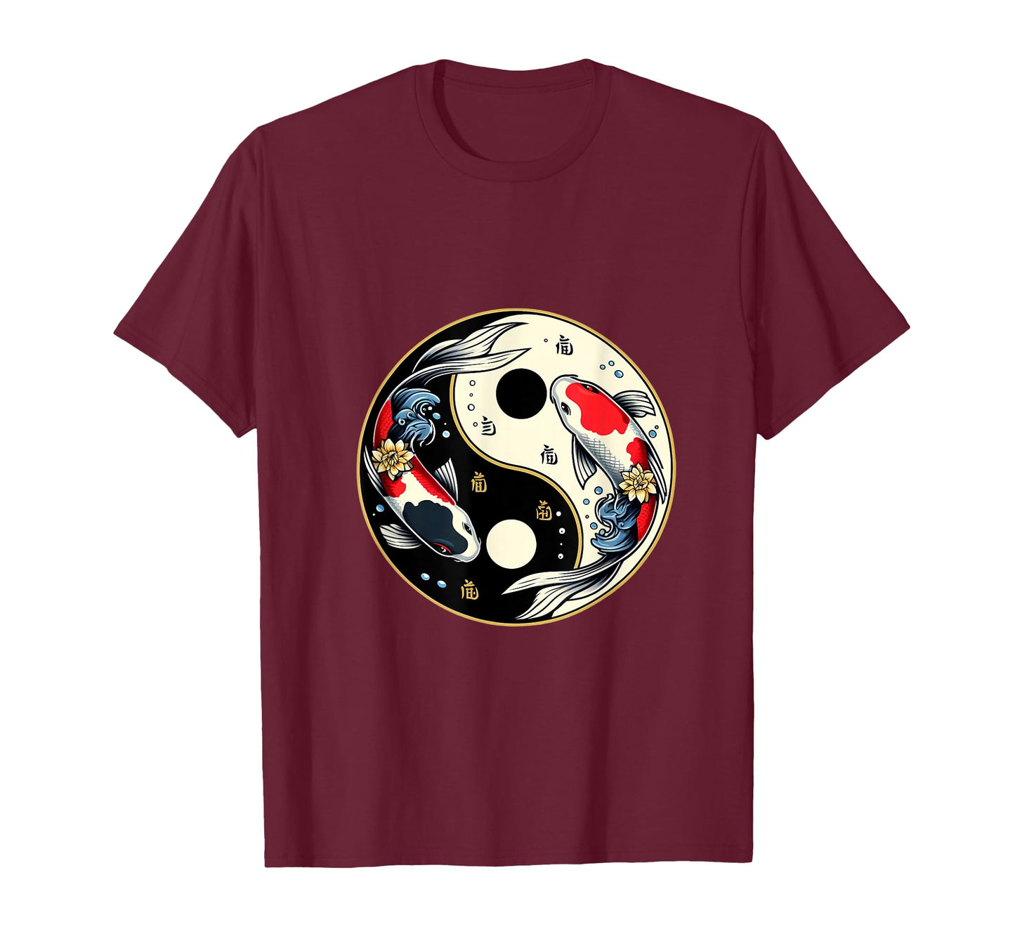 Yin Yang Koi Fish Design T-Shirt