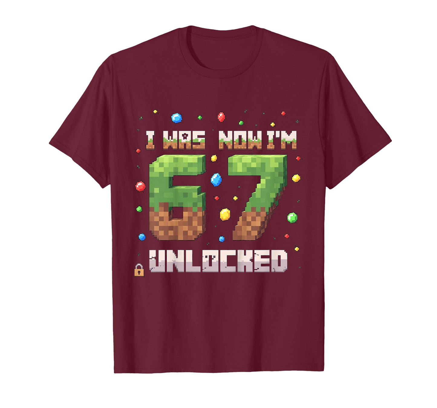 I was 6 Now I'm 7 Unlocked Pixel Game Present for Boys Kid T-Shirt