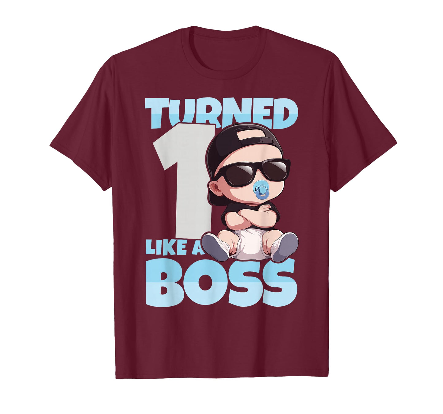 Baby 1st Birthday Boy Girl 1 Year Like a Boss Kids T-Shirt