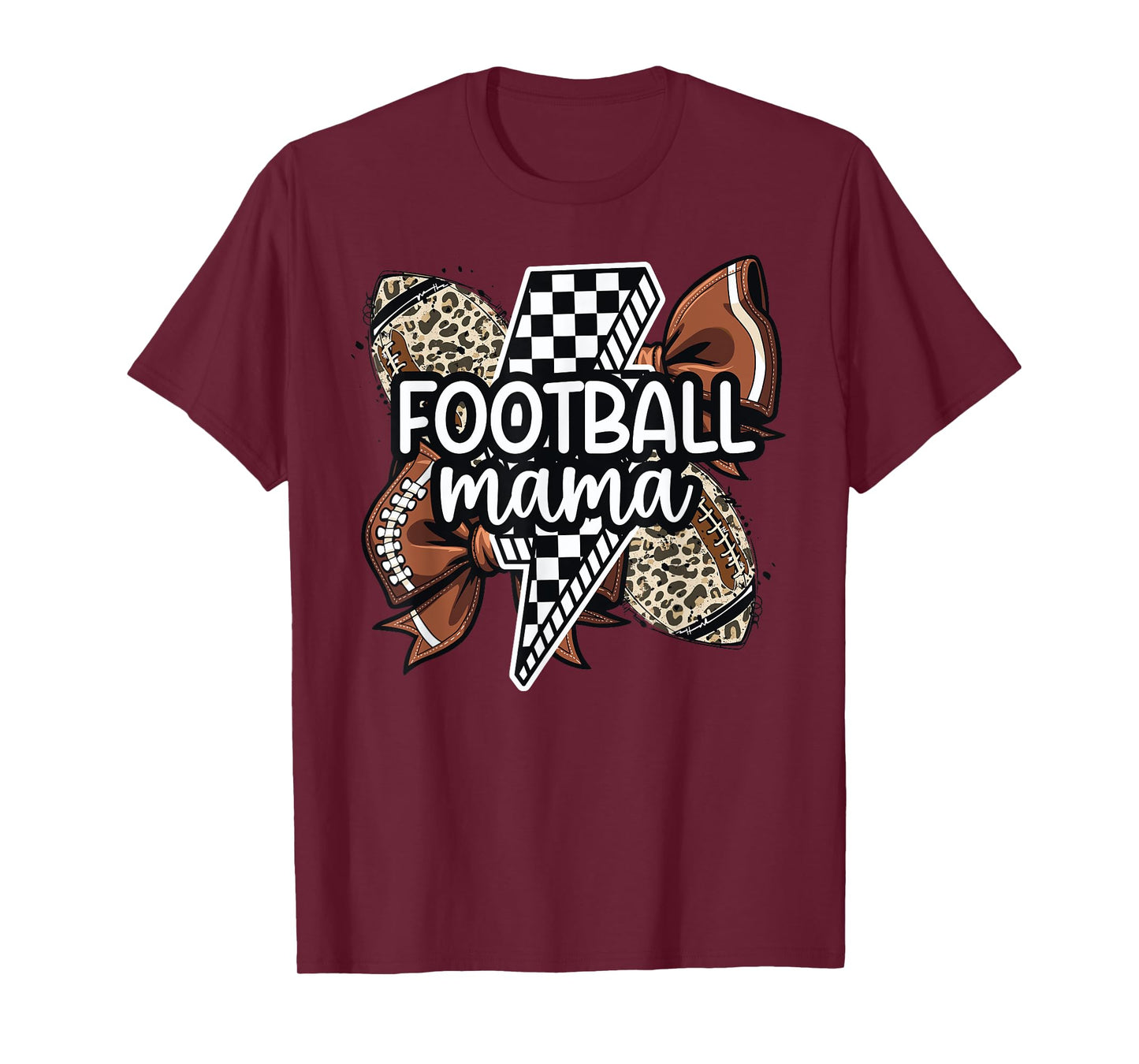 Football Mama Lightning Bolt Touchdown Season Game Day T-Shirt