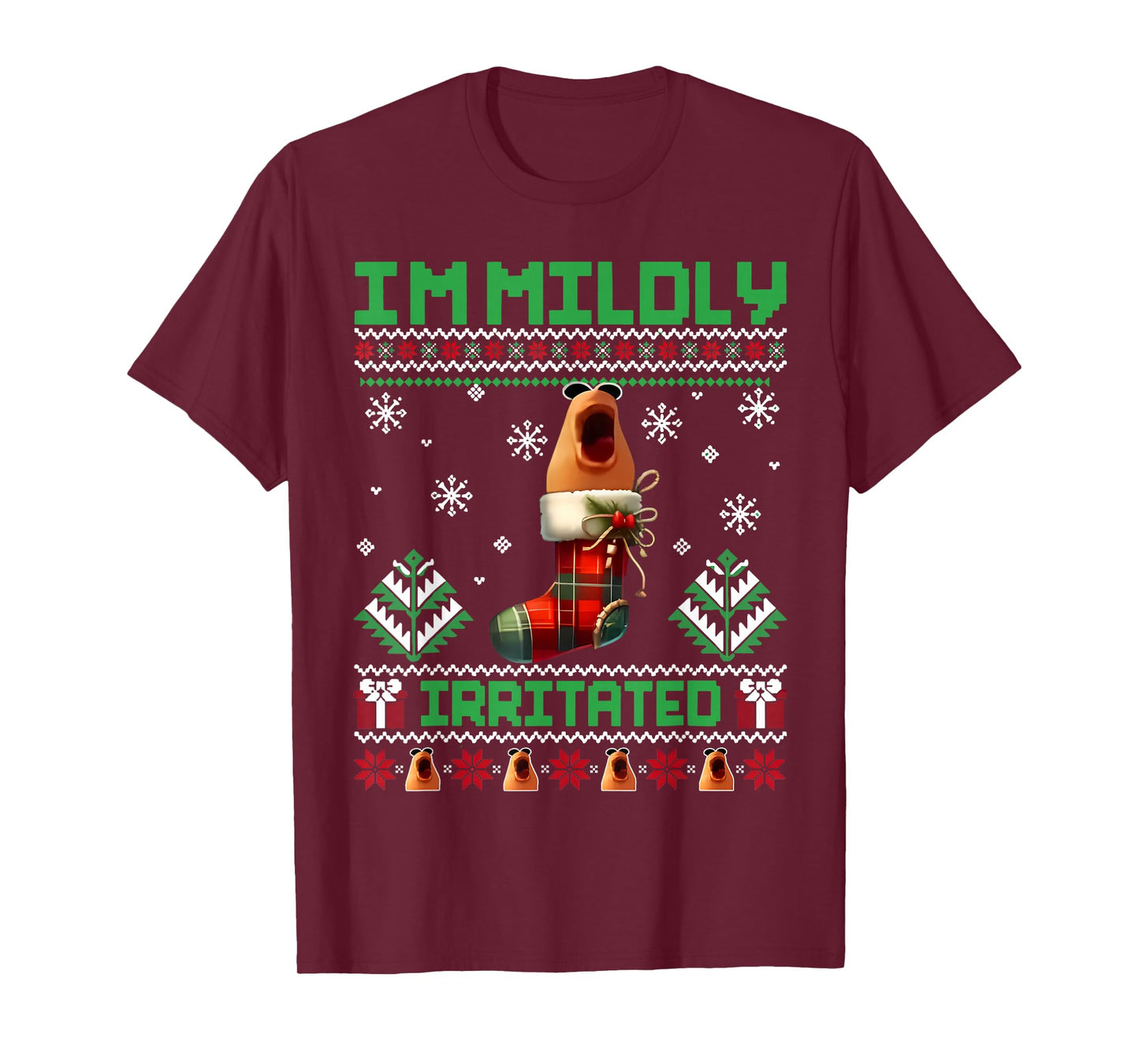 I'm Mildly Irritated Marcus The Worm Christmas Funny Meme T-Shirt