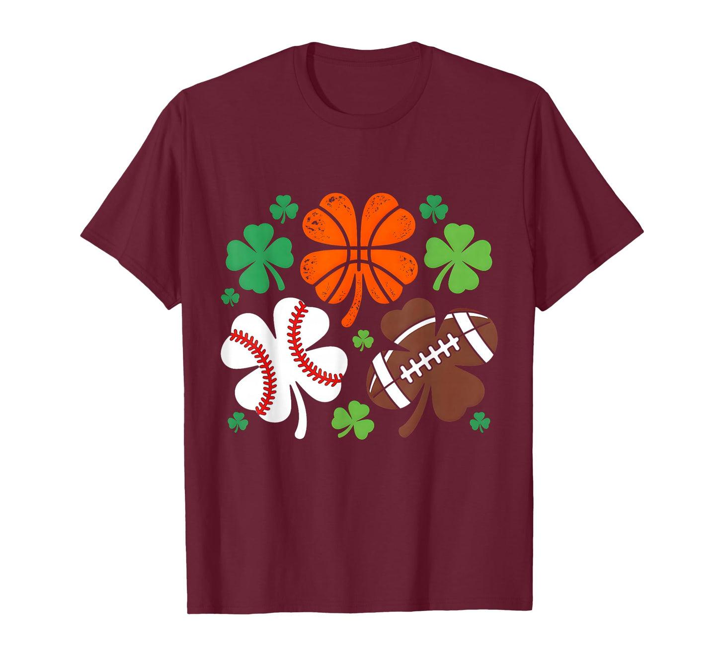 St Patricks Day Shamrock Basketball Baseball Irish Boys Men T-Shirt