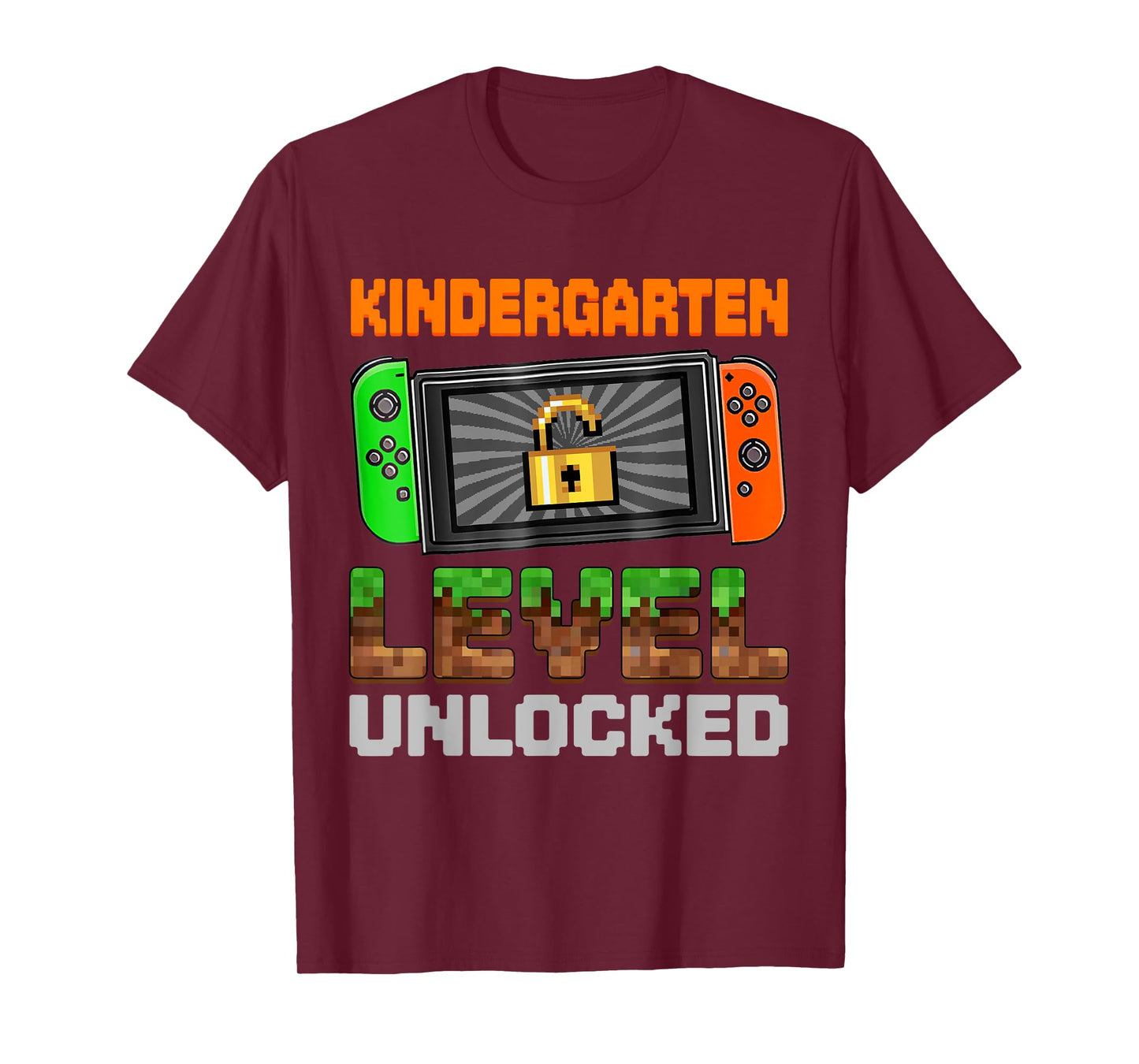 Funny Pixel Game Kindergarten Level Unlocked Student Boys T-Shirt