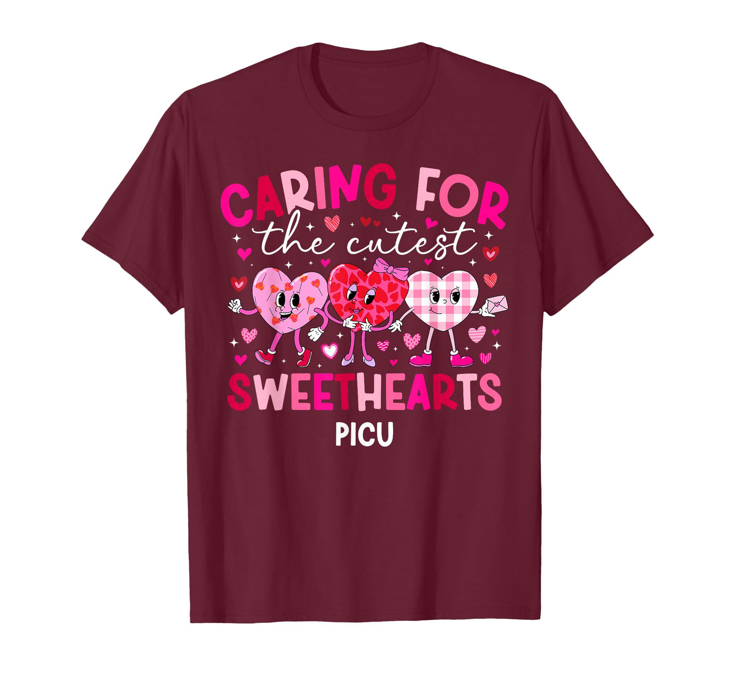 Valentine PICU Nurse Valentines Day Pediatric ICU Nurse T-Shirt