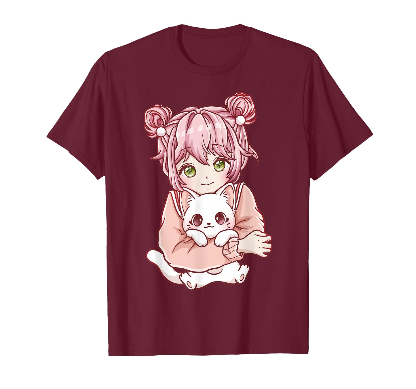 Anime Girl Cat Cats Kawaii T-Shirt