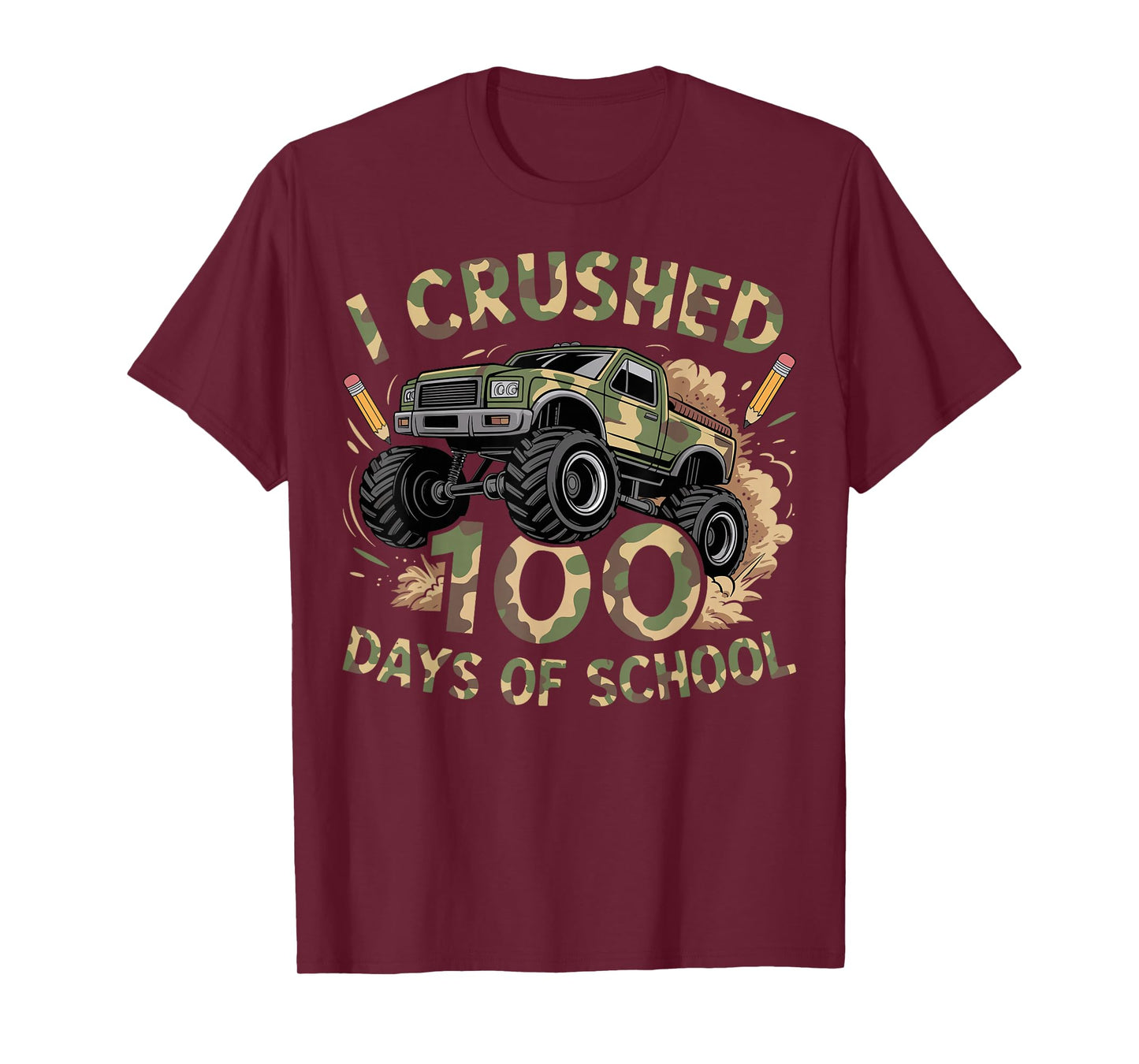 100 Days of School Monster Truck 100th Day of School Boys T-Shirt