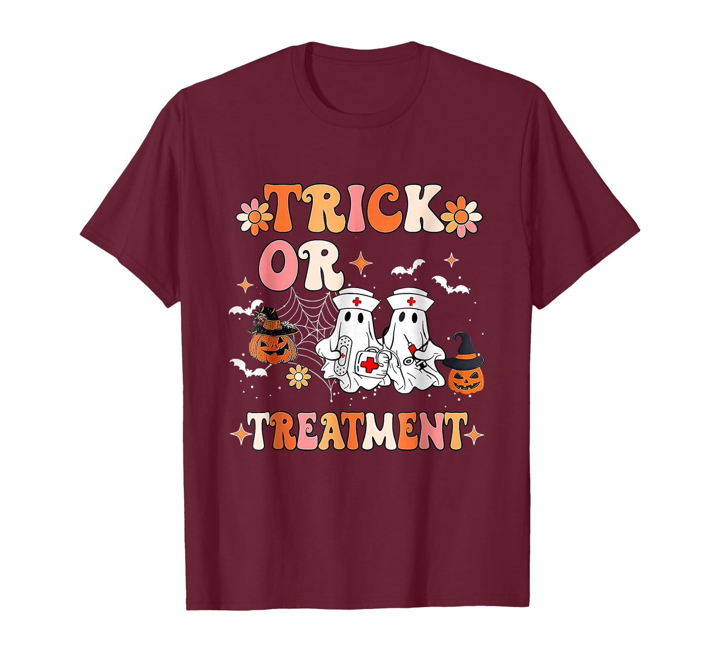 Trick Or Treatment Halloween Radiation Oncology Rad Therapy T-Shirt