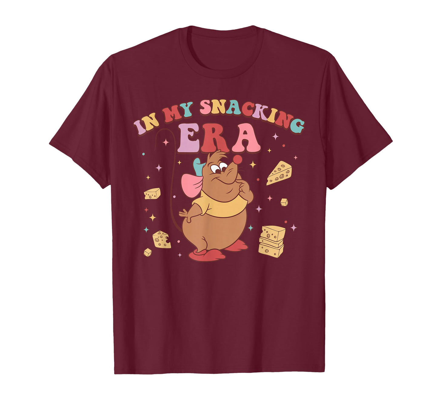 Disney Cinderella Gus Gus in My Snacking Era Colorful Poster T-Shirt