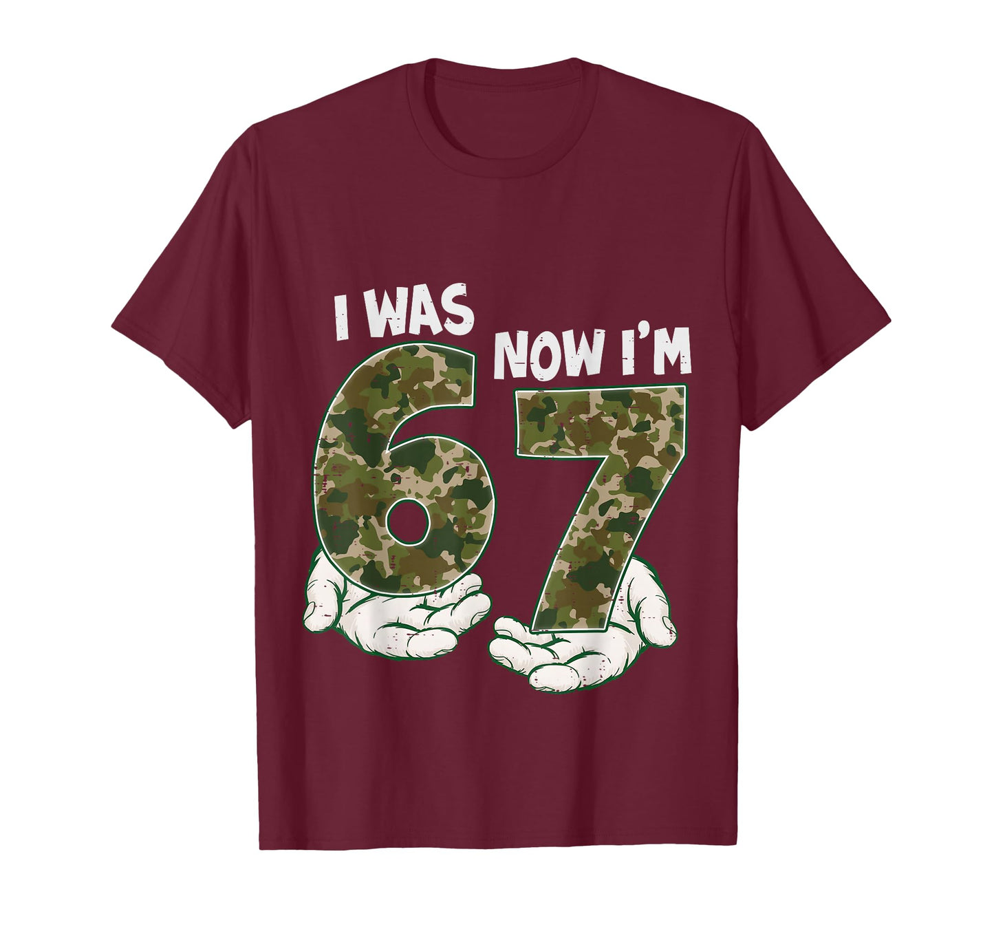 I was 6 Now I'm 7 Camo Birthday Six Seven Meme Boy Girl T-Shirt