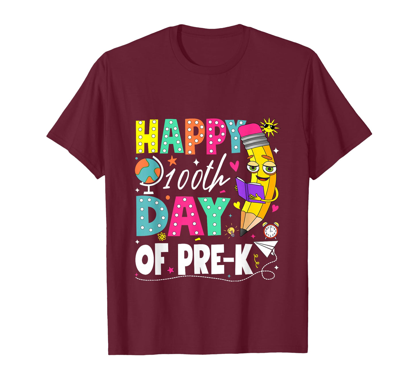 100 Days of Pre-k Happy 100th Day of School Teachers T-Shirt