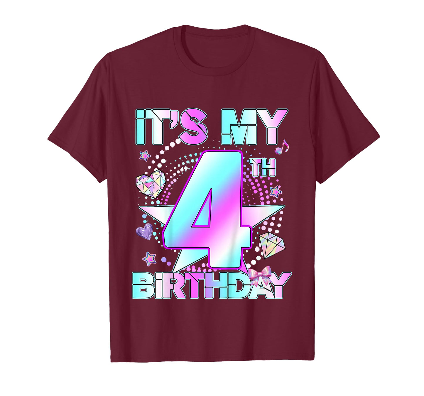 4 Years Old Birthday Kpop Kids Toddler 4th Birthday Girl T-Shirt