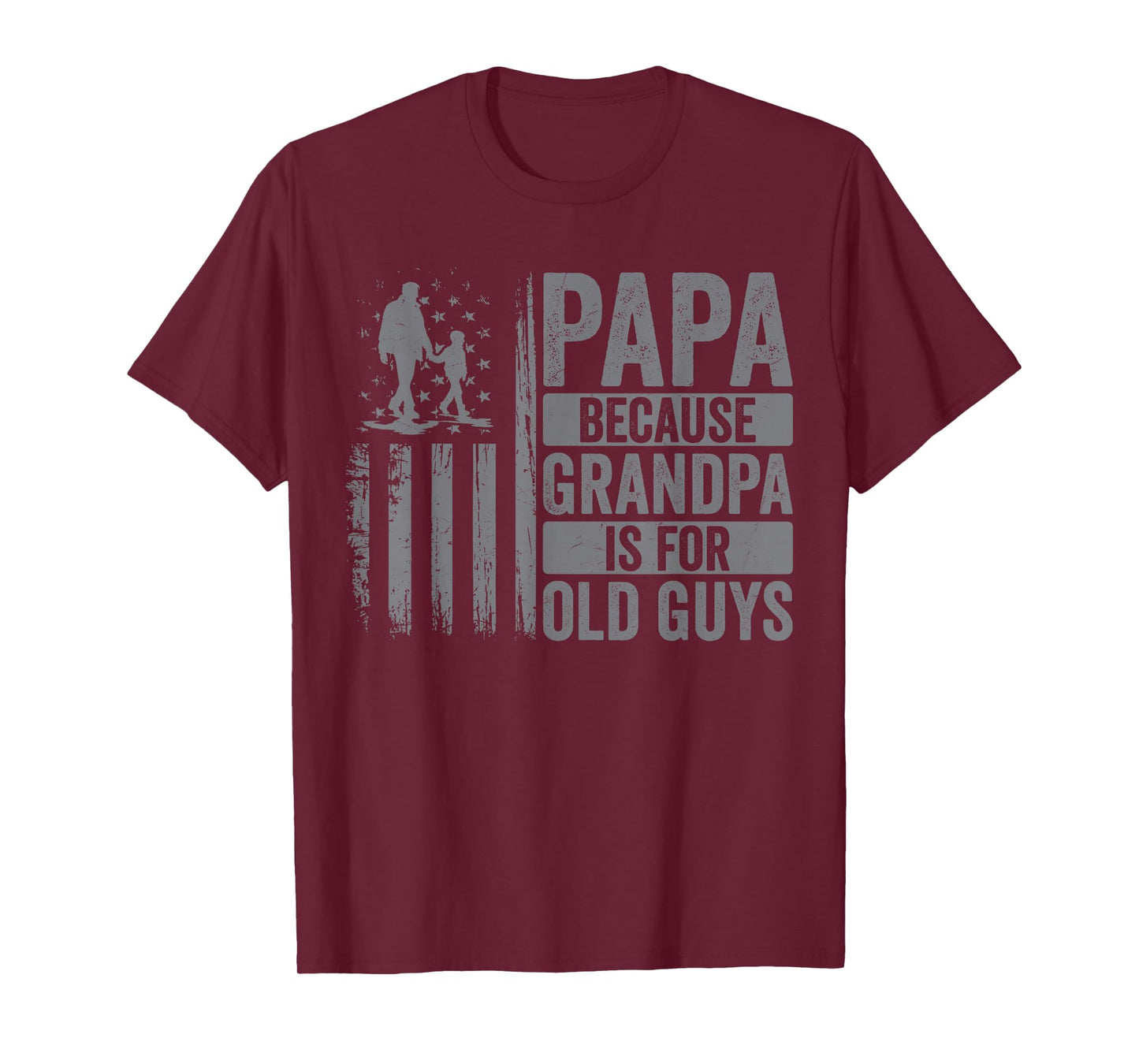 Papa Art for Grandpa Men from Grandkids Granddaughter USA T-Shirt