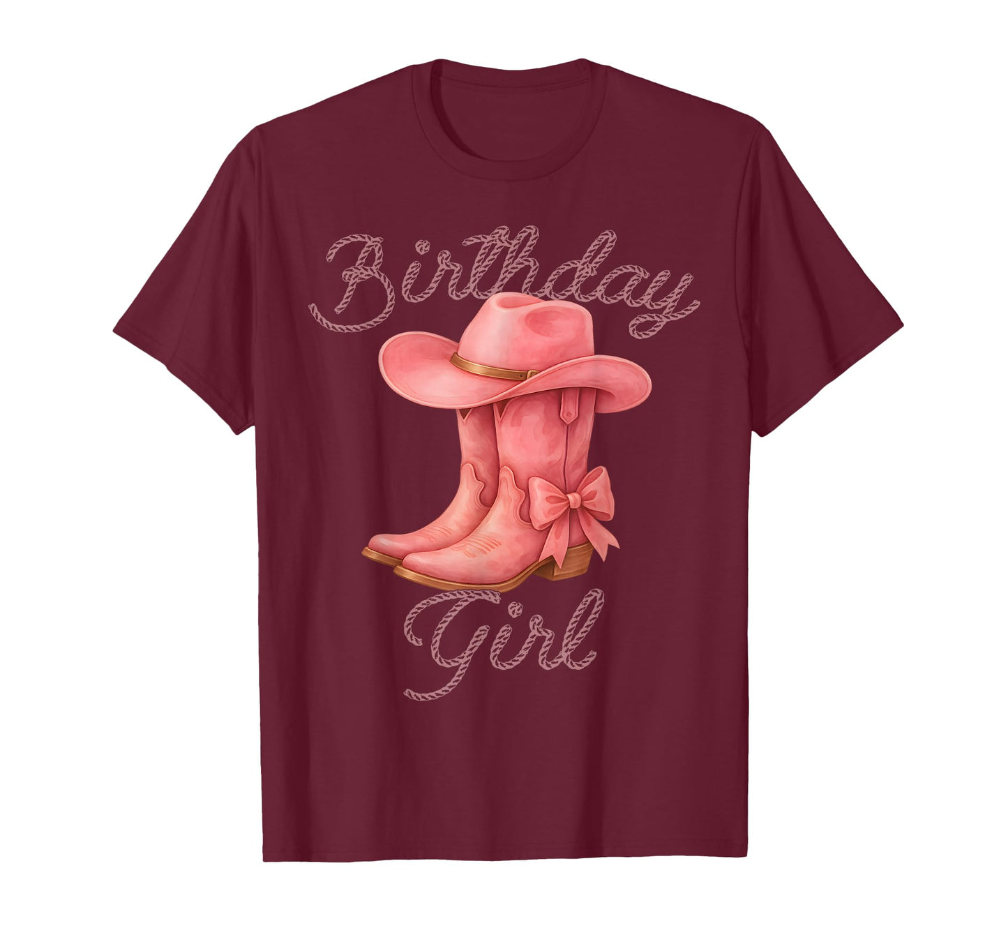 Cowgirl Coquette Bow Western Birthday Girl Party T-Shirt