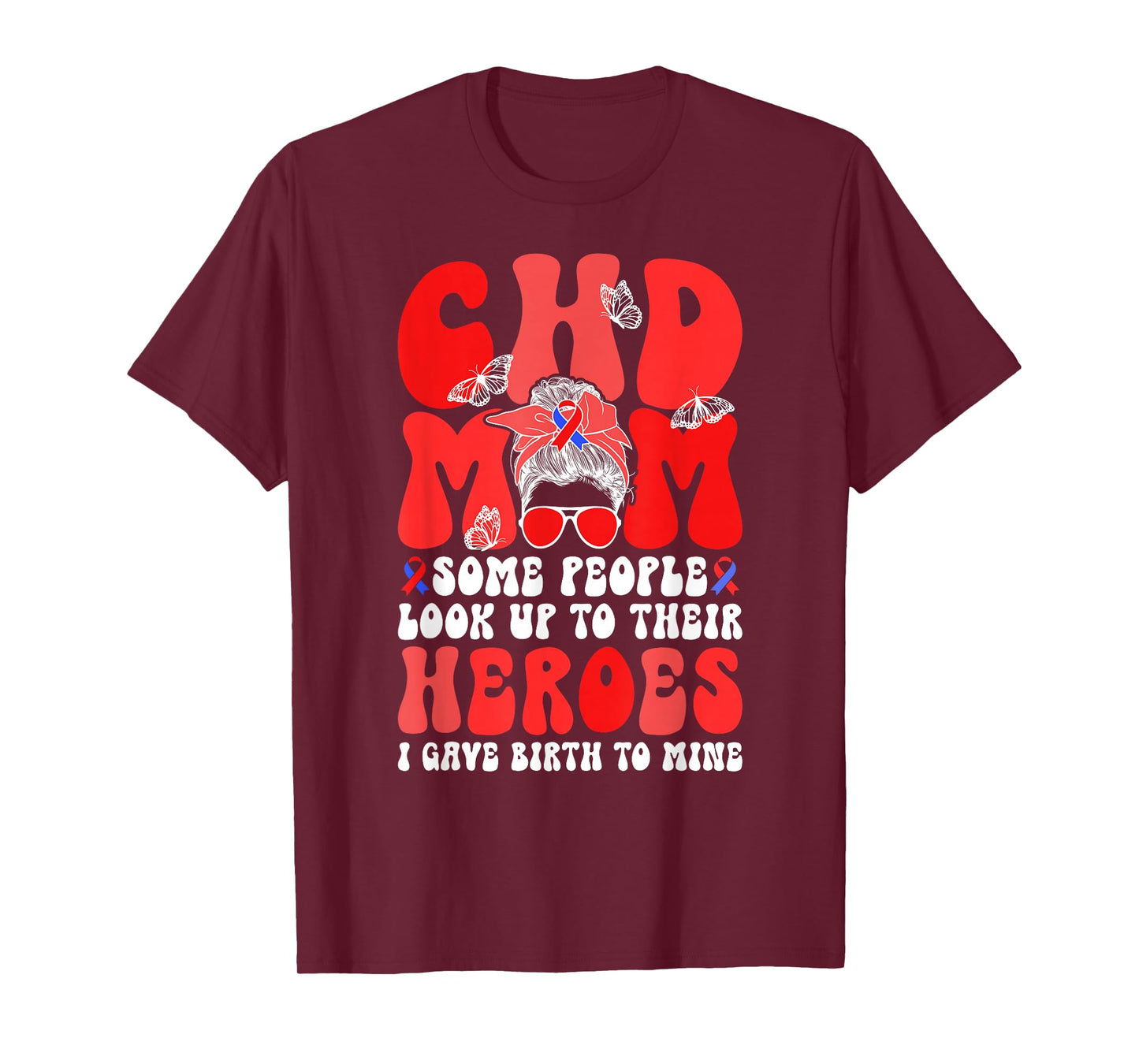 CHD Mom CHD Awareness Groovy Congenital Heart Disease Mom T-Shirt