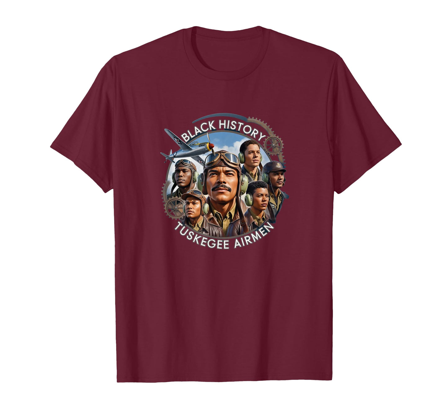 Retro Black Airmen Black History World War 2 Tuskegee Pilots T-Shirt