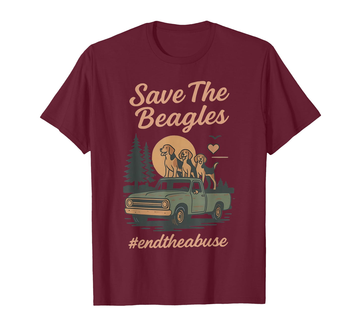 Save The Beagles End Animal Abuse Vintage Dog T-Shirt