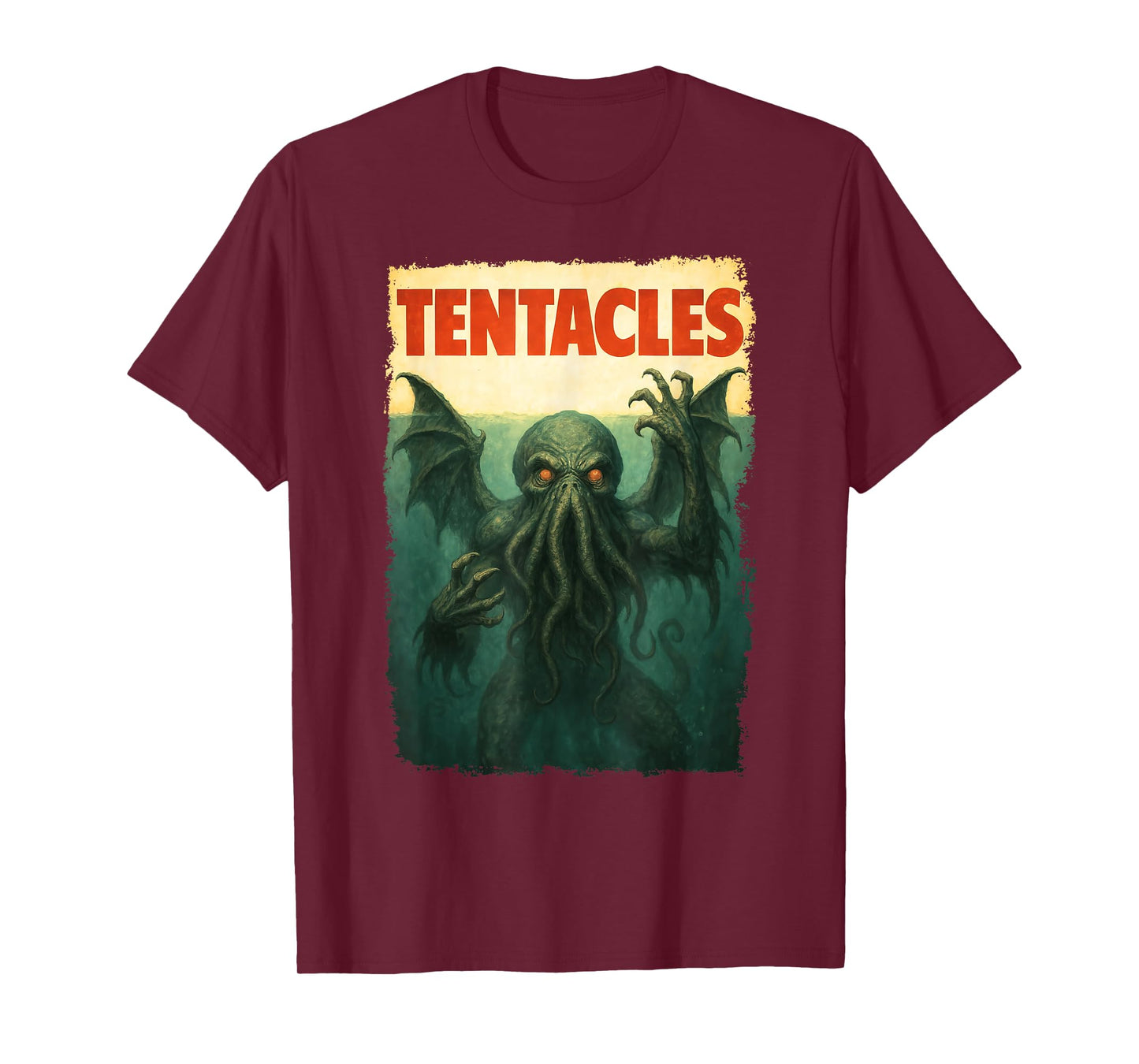 Cthulhu Movie Parody Poster, Tentacles Lovecraftian Horror T-Shirt