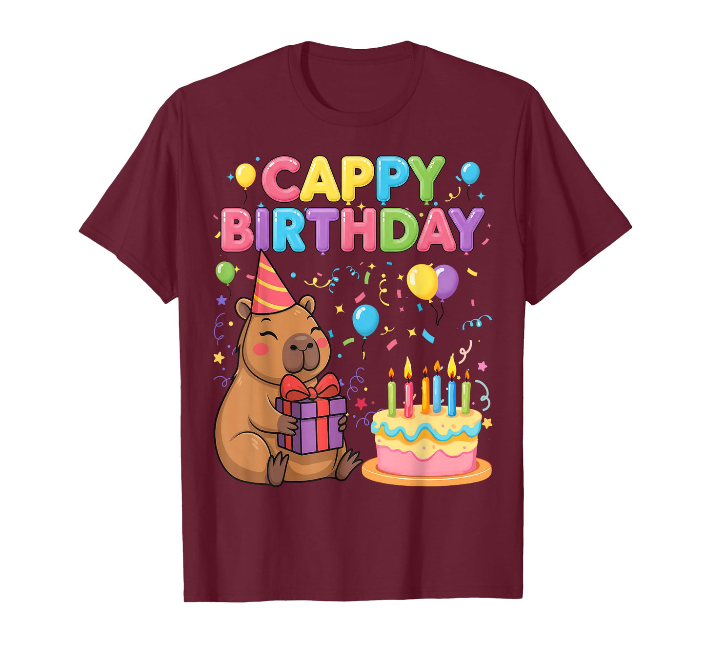 Capybara Lovers Cappy Birthday Girl Boy Happy Birthday Party T-Shirt