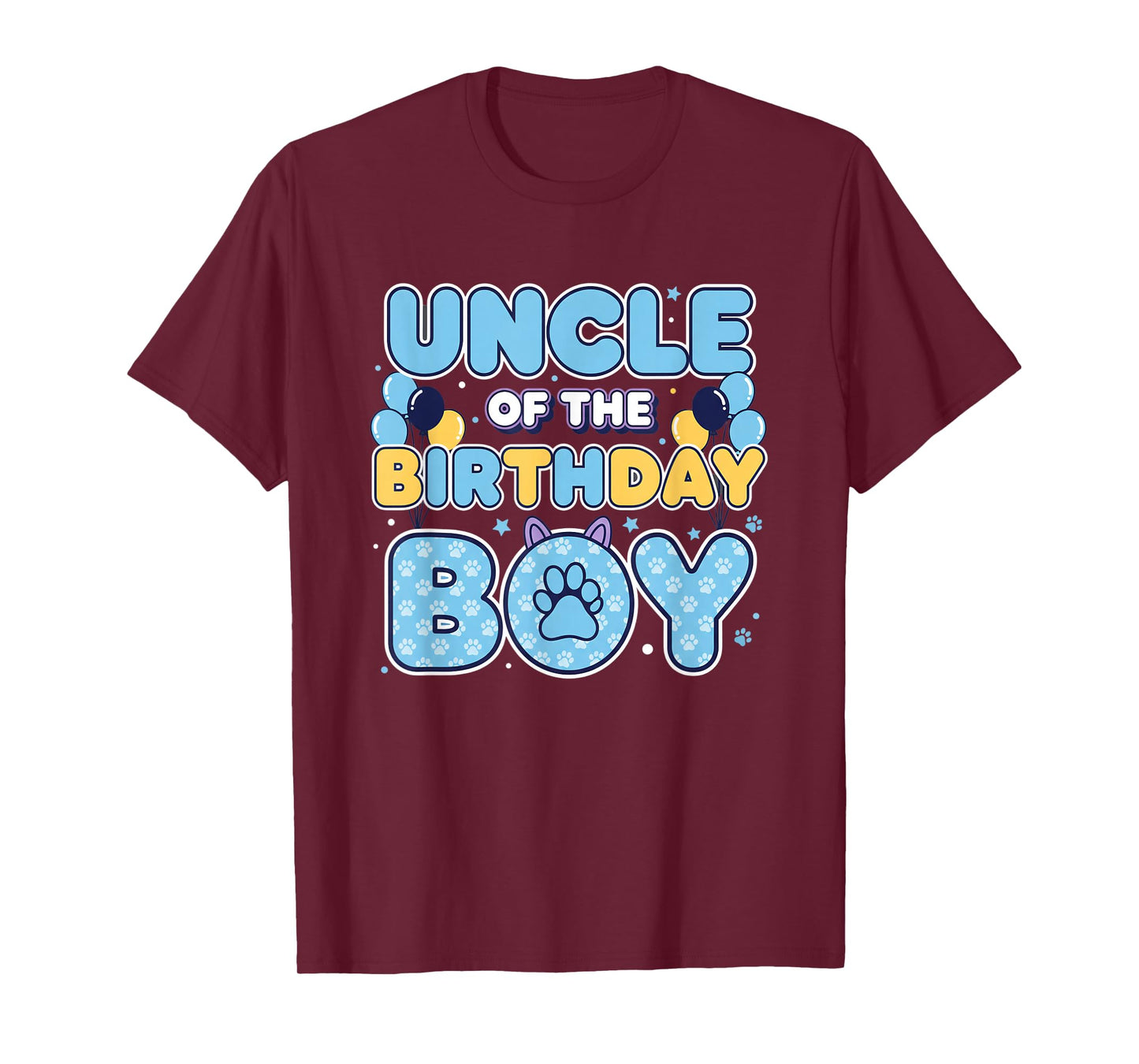 Uncle of The Birthday Boy Family Matching Birthday Party Paw T-Shirt
