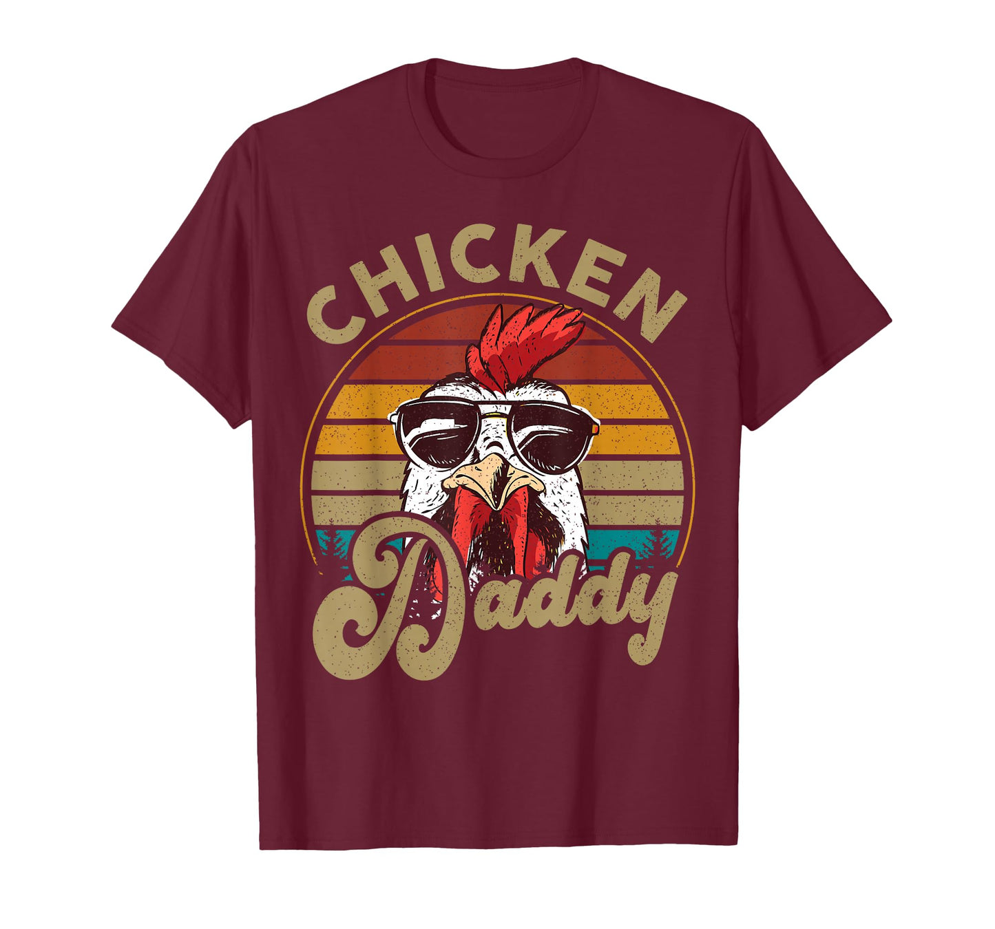 Chicken-Shirt Rooster Daddy Vintage Farmer Funny Dad Father T-Shirt