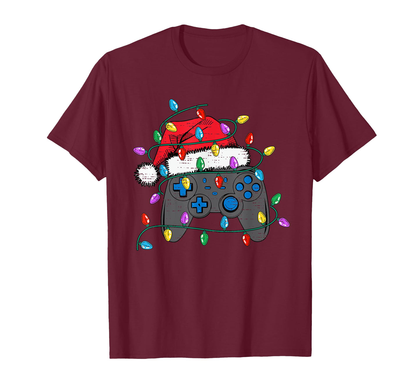 Christmas Video Game Controller Hat Santa Gamer Boy Teen Kid T-Shirt