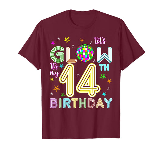 It's My 14th Birthday Glowing 80s 14 Year Old T-Shirt