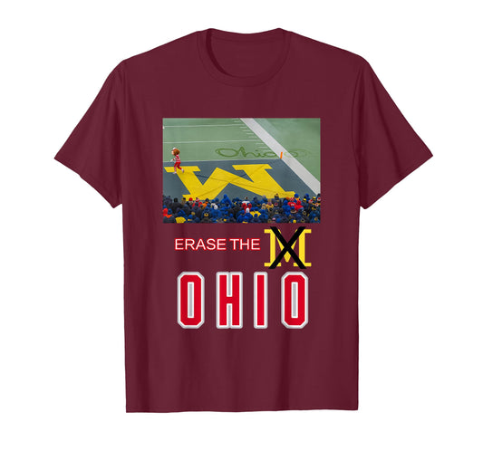 Erase The M Funny Rivalry Football Crowd Art T-Shirt