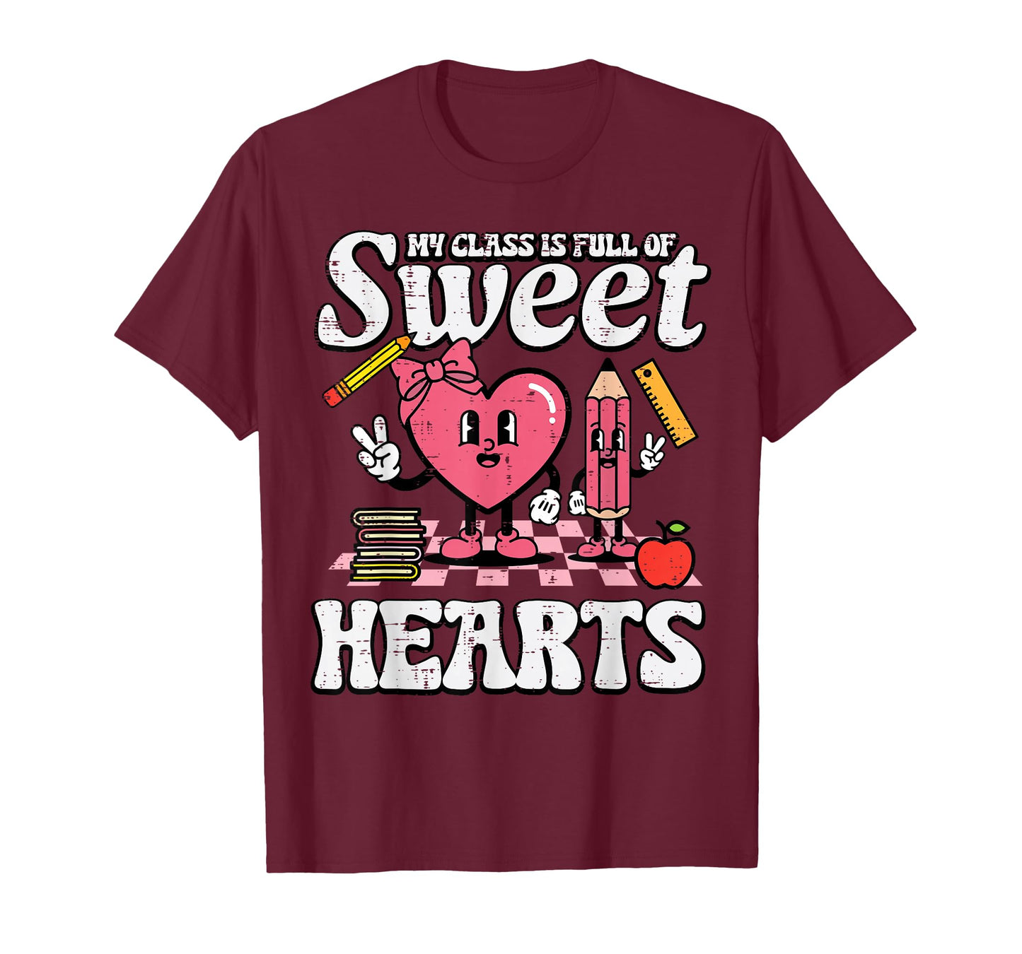 Valentines Day Teacher Class Full Sweet Hearts Women Men T-Shirt