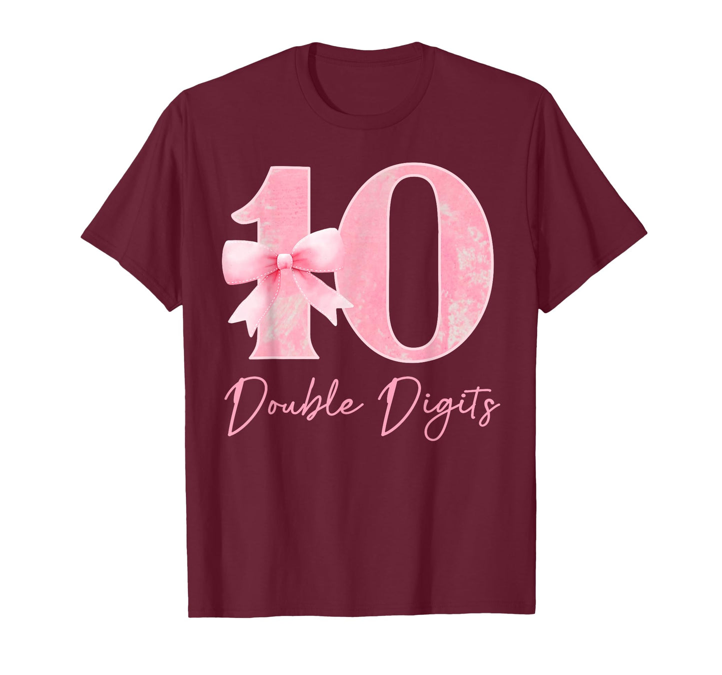 10th Birthday Coquette Bow Pink 10 Year Old Birthday Girl T-Shirt