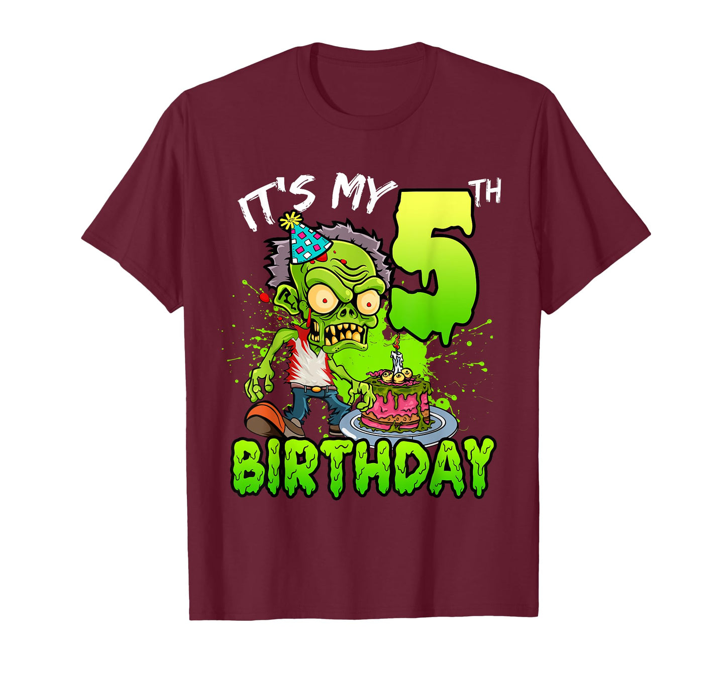 It's My 5th Birthday Zombie Lover 5 Year Old Boys Girls T-Shirt