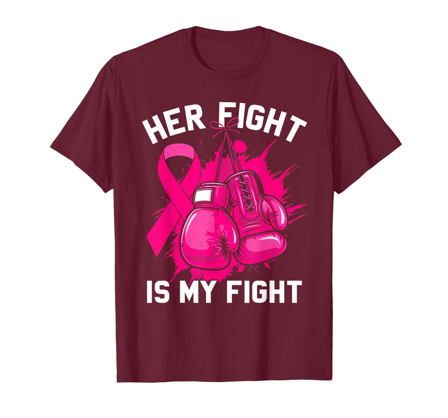 Breast Cancer Awareness Husband Support Squad Boxing Gloves T-Shirt